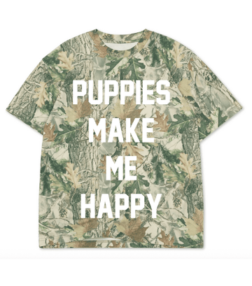 Puppies Make Me Happy Uni-Sex Shirt  | Present for Dog Lovers