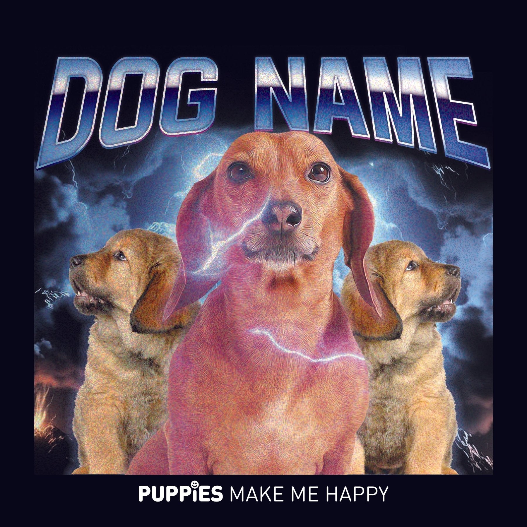 Your Dog Here - Vintage Hip Hop - Hoodie - Puppies Make Me Happy