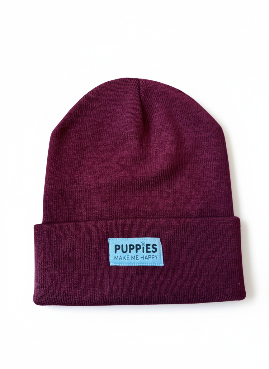 Company Label Beanie - Puppies Make Me Happy