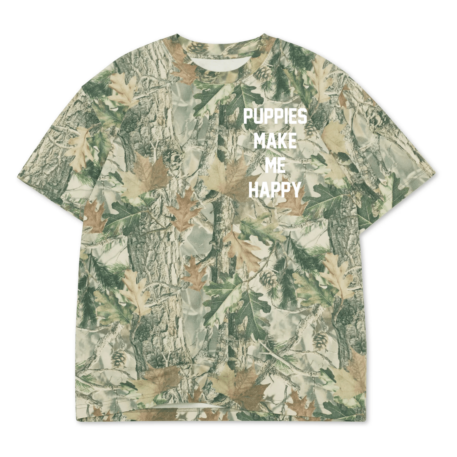 Limited Edition Camo T-Shirt | Puppies Make Me Happy Unisex Wood Camo Tee - Puppies Make Me Happy
