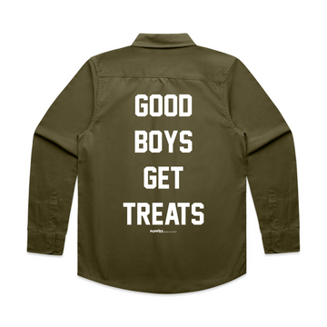 Good Boys Get Treats | Military Button Up Shirt