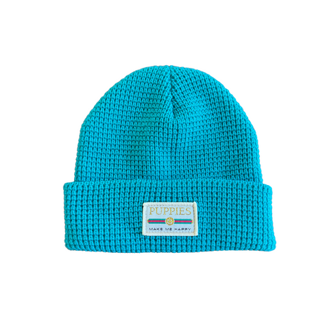 Pup Lux | Cream Label Waffle Beanie - Teal
