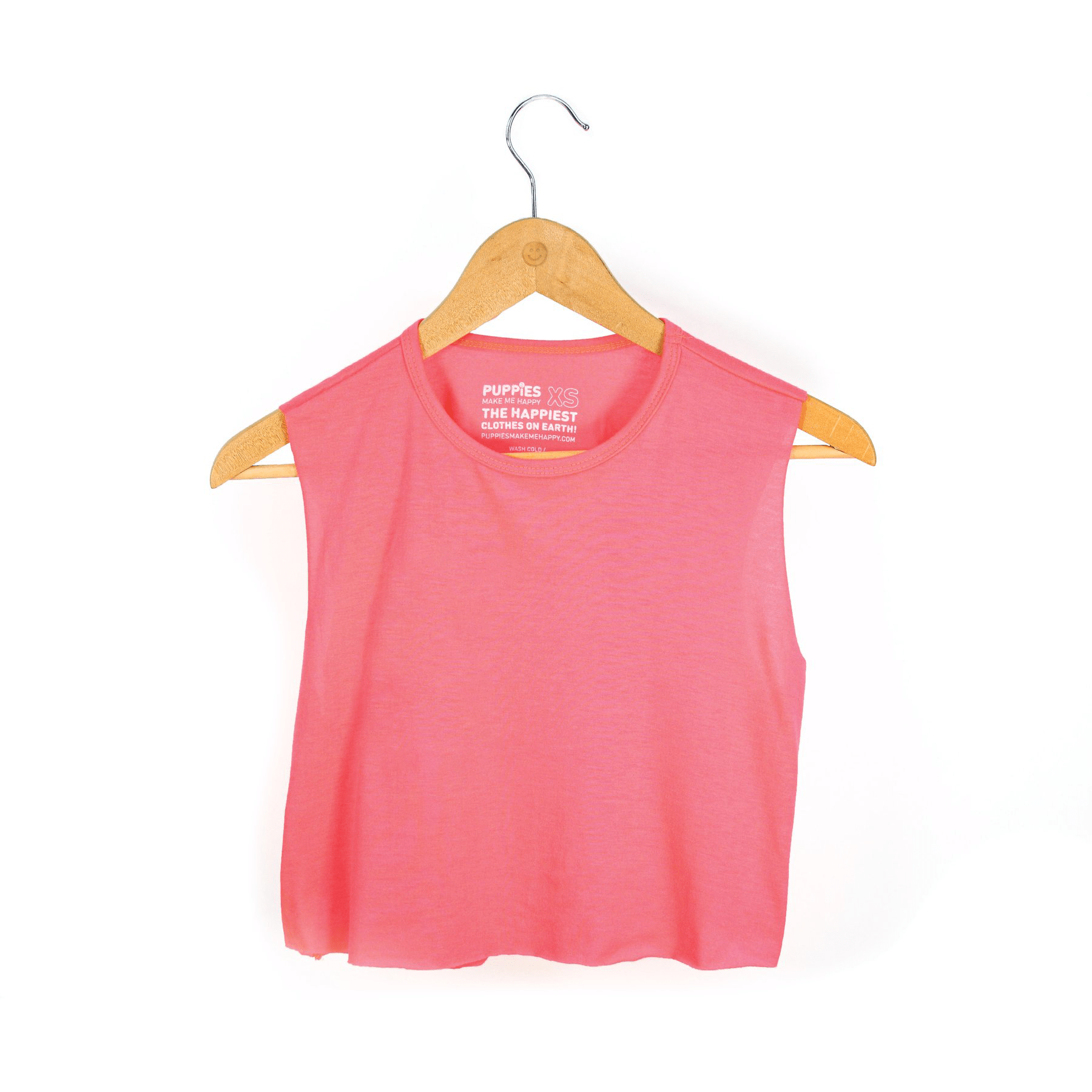 Blank Women's Waist Length Crop Tank | Ultra - Soft Made in USA | Everyday Basic - Puppies Make Me Happy