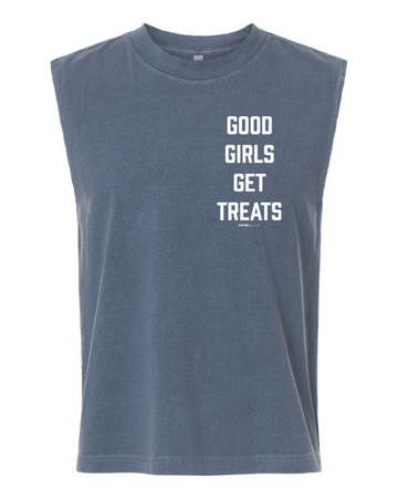 Good Girls Get Treats Heavyweight Muscle Tank | Premium Cotton Boxy Fit Best Gift for Dog Moms - Puppies Make Me Happy