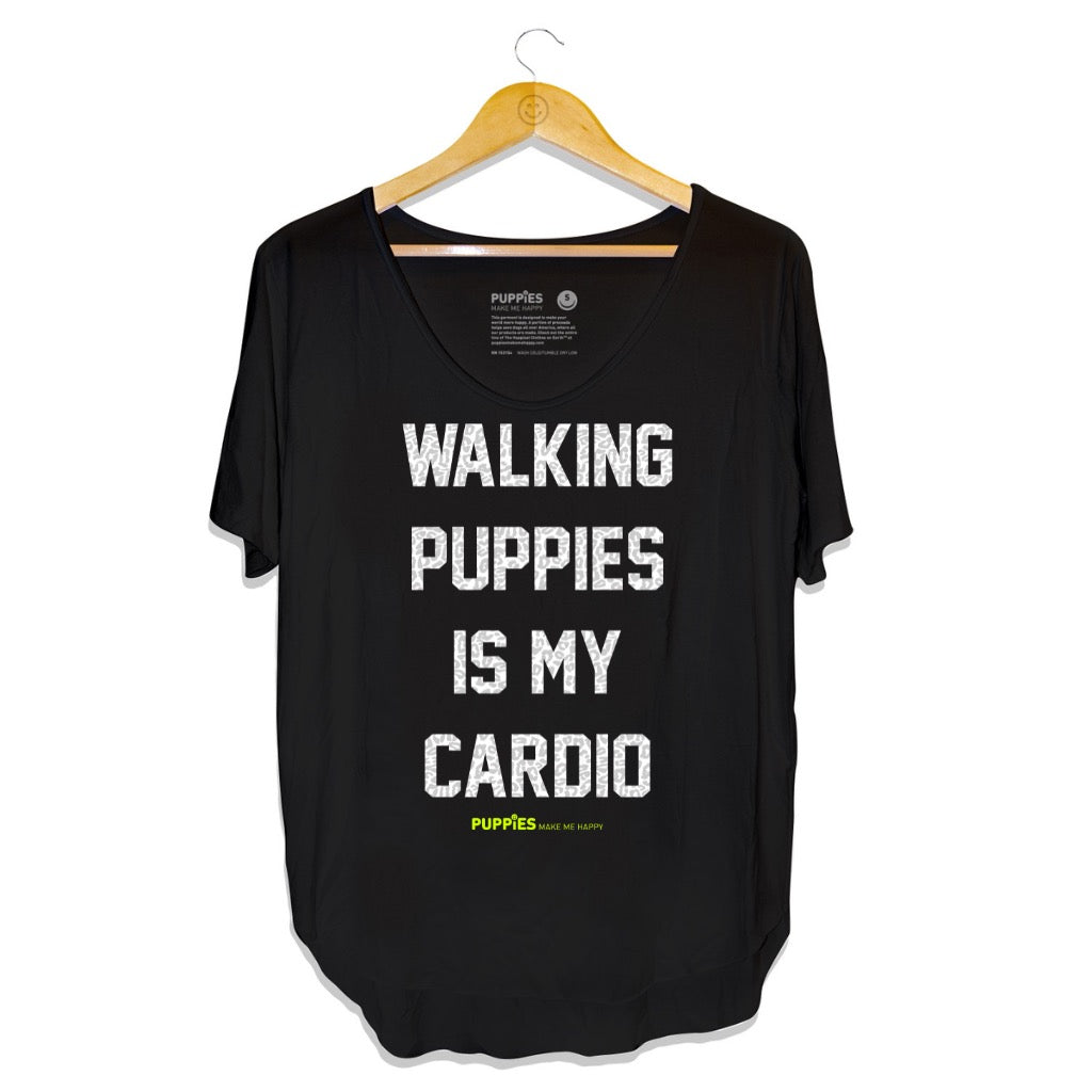 Walking Puppies is Cardio Black T Shirt