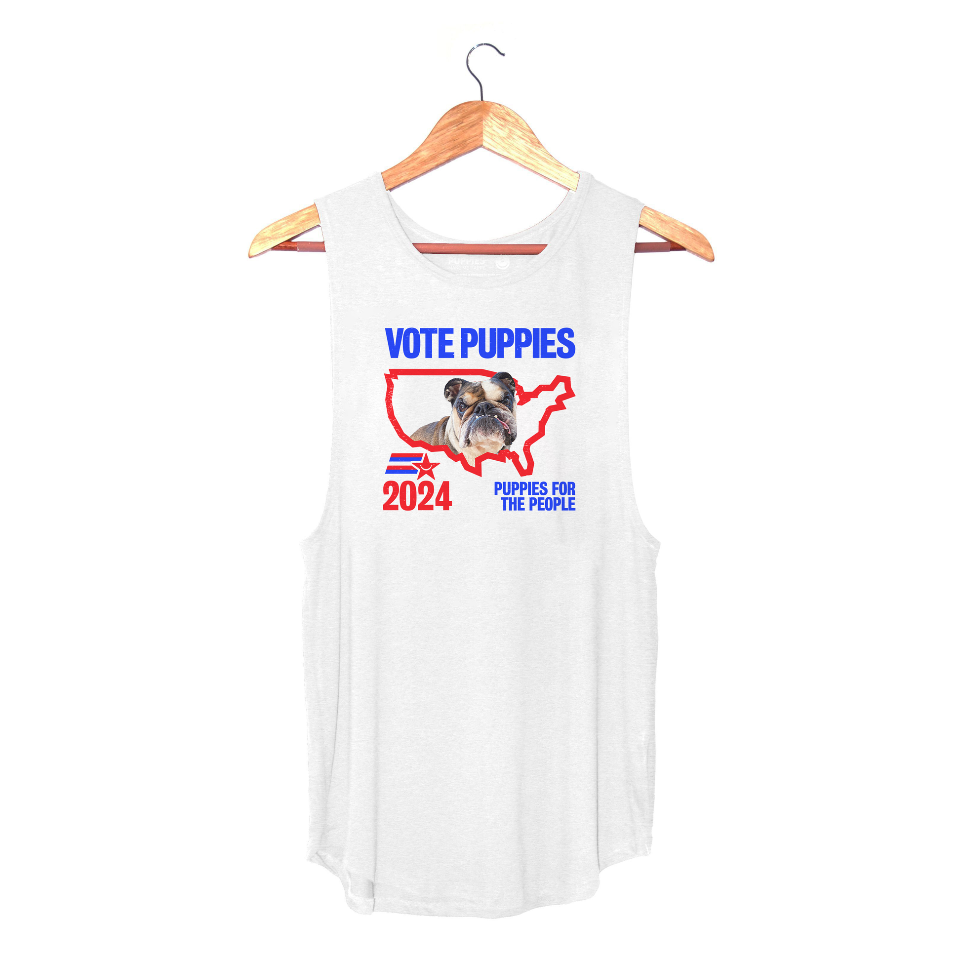 White Sleeveless Vote Puppies 2024