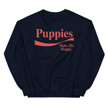 Enjoy Puppies Make Me Happy | Unisex Sweatshirt | Red Font