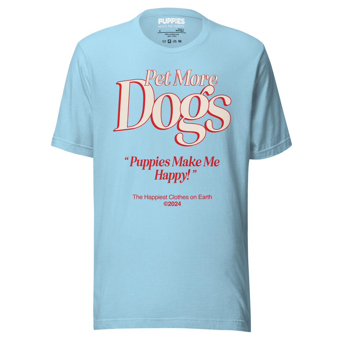Pet More Dogs | Red Font | Soft Cotton Unisex Crewneck Shirt