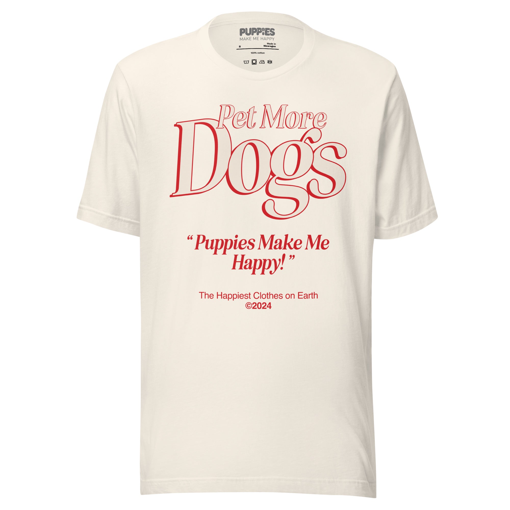 Pet More Dogs | Red Font | Soft Cotton Unisex Crewneck Shirt