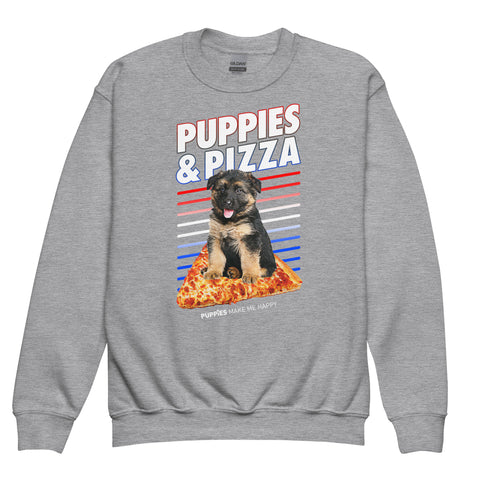 Puppies & Pizza | Youth Crewneck Sweatshirt