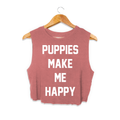 Title Tee | Crop Top - Puppies Make Me Happy