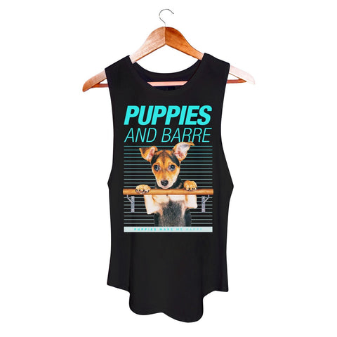 Puppies & Barre | Women's Sleeveless - Puppies Make Me Happy