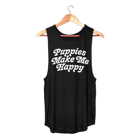 Puppies Are Far Out | Sleeveless Tank - Puppies Make Me Happy