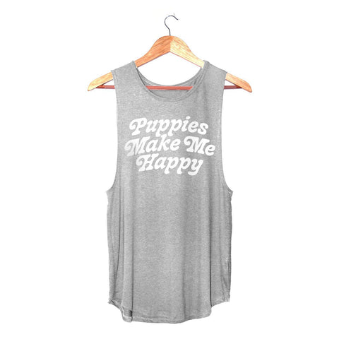 Puppies Are Far Out | Sleeveless Tank - Puppies Make Me Happy