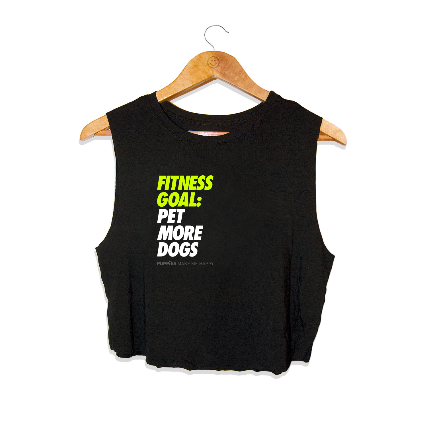 Fitness Goals | Crop Top - Puppies Make Me Happy