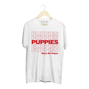 Puppies Bodega | Soft Cotton Uni-Sex Tee - Puppies Make Me Happy