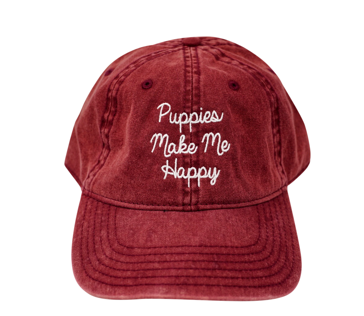 Love Letter | Distressed Strapback Hat - Puppies Make Me Happy