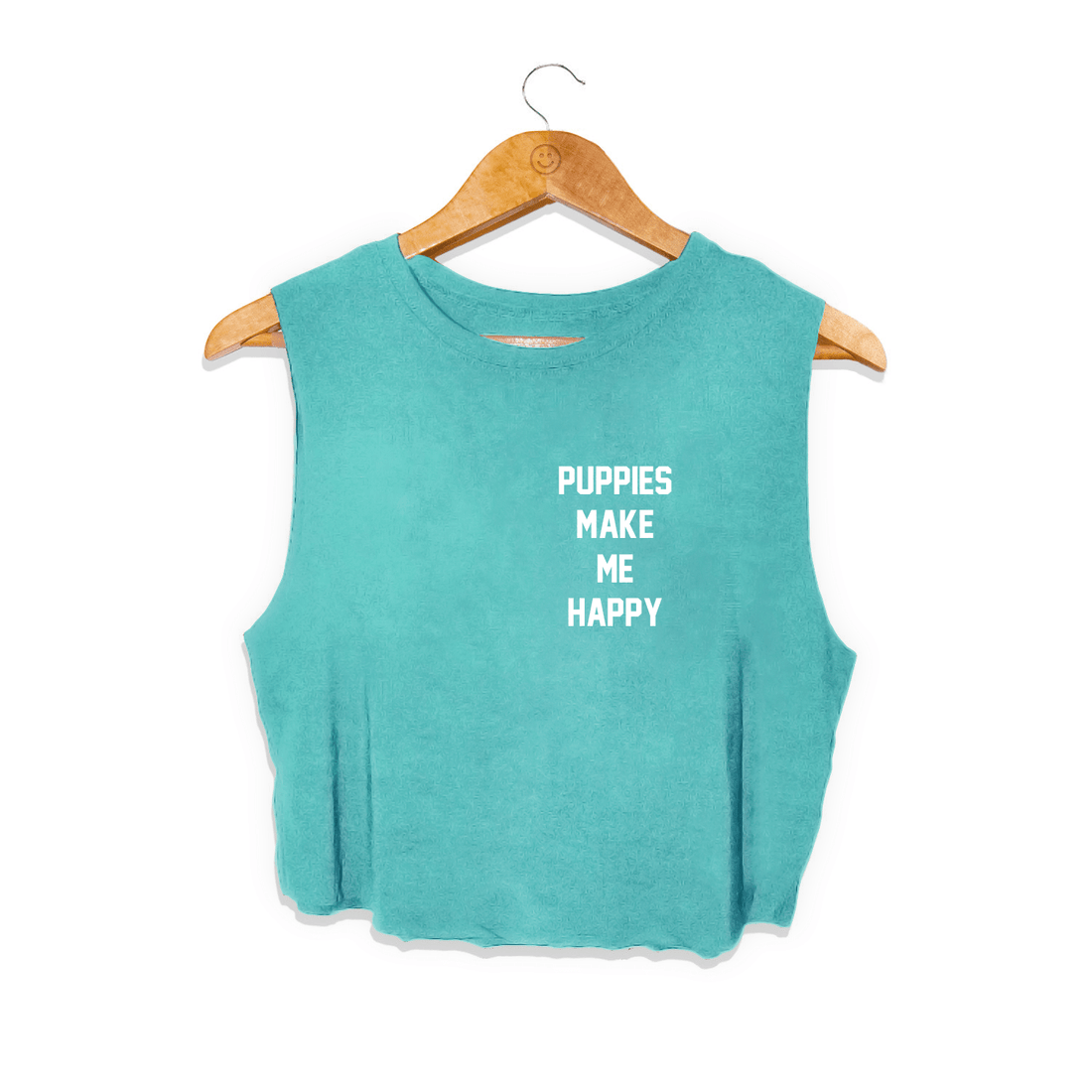 Motto Crop Top | Present for Dog Lovers - Puppies Make Me Happy