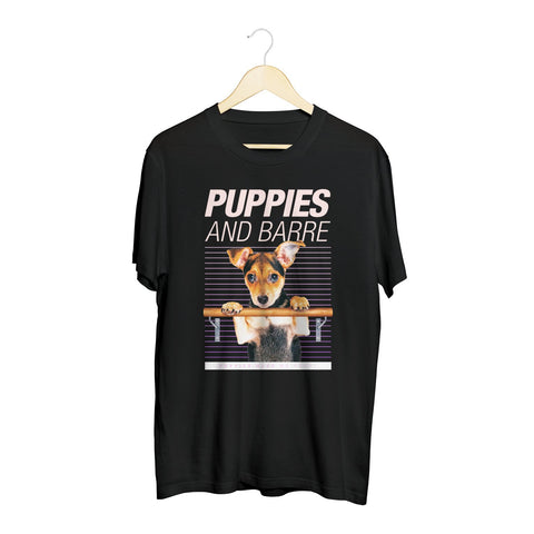 Puppies & Barre | 20's Recolor - Soft Cotton Uni-Sex  Tee - Puppies Make Me Happy