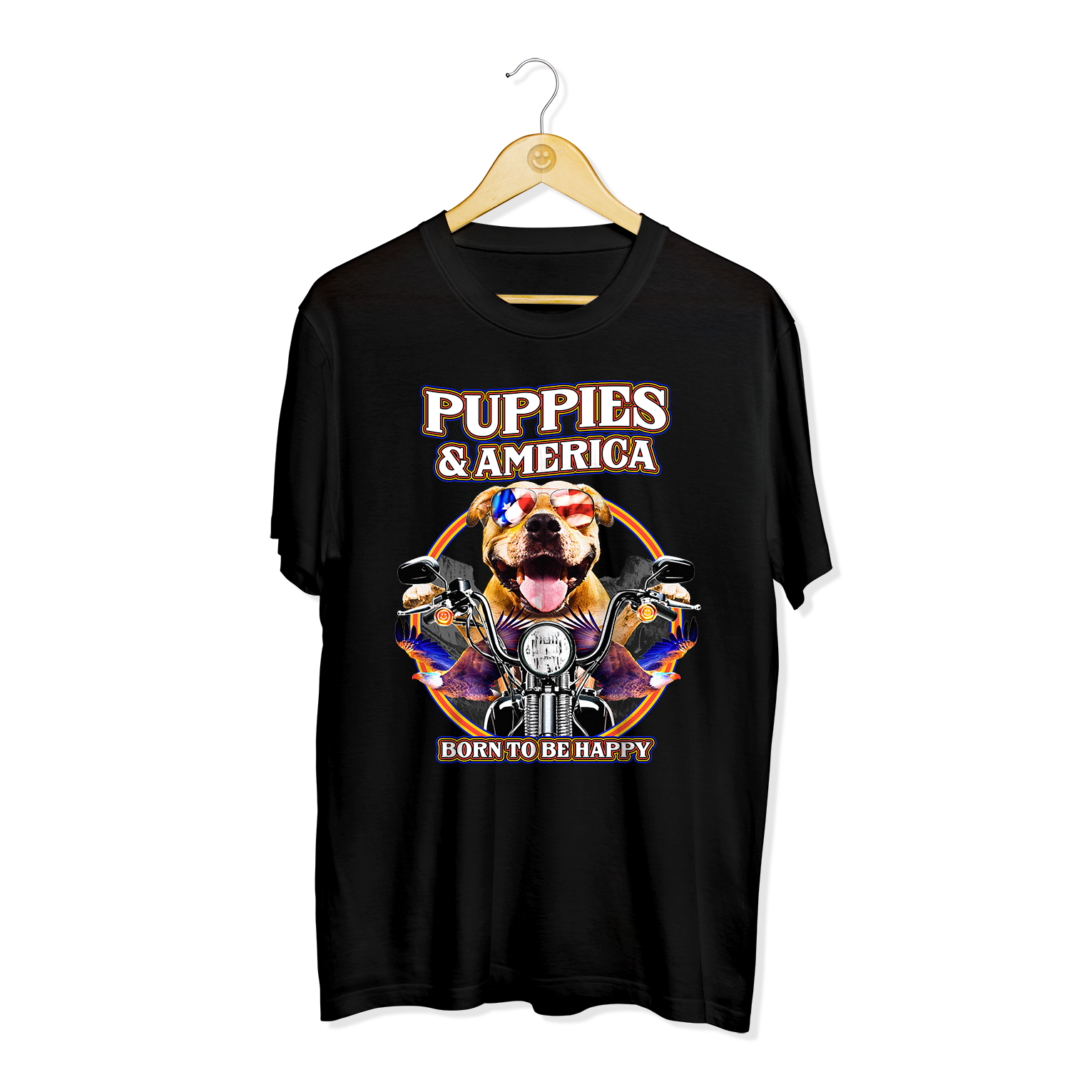 Puppies & America | Uni-Sex Crewneck Tee - Puppies Make Me Happy