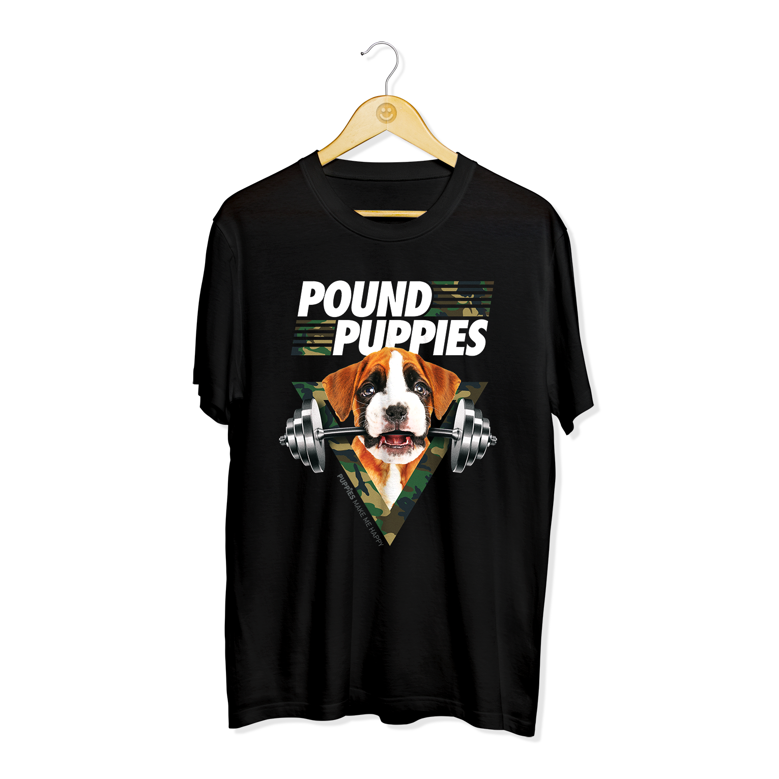 Pound Puppies | Men's Crewneck Tee - Puppies Make Me Happy