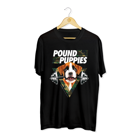 Pound Puppies | Men's Crewneck Tee - Puppies Make Me Happy