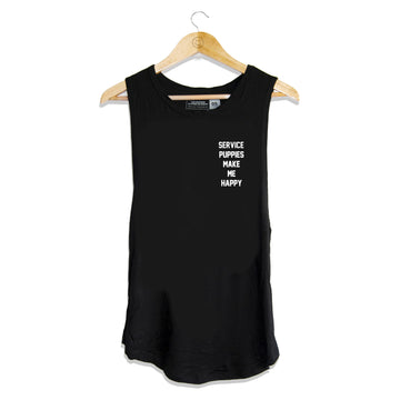 Service Puppies Make Me Happy | Women's Muscle Tank