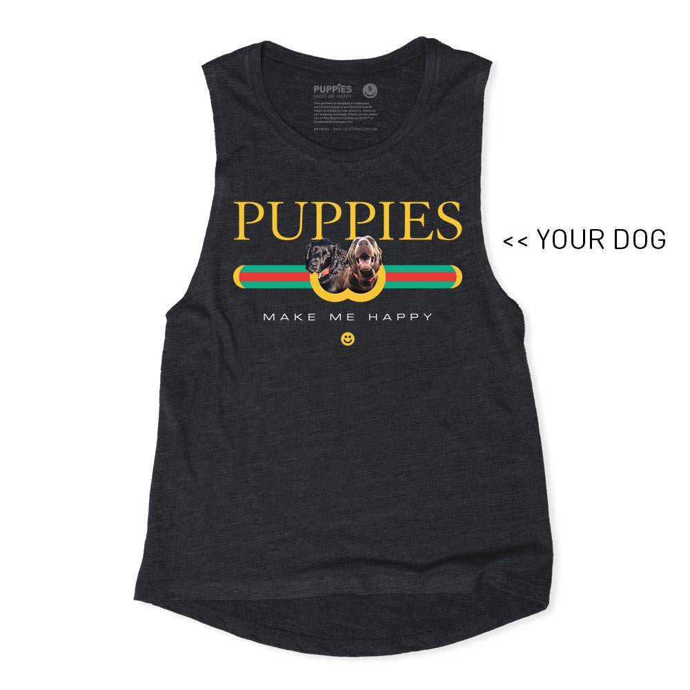 Your Dog Here | Custom Pup Lux Women’s Sleeveless Top | Dog Owner Gift - Puppies Make Me Happy
