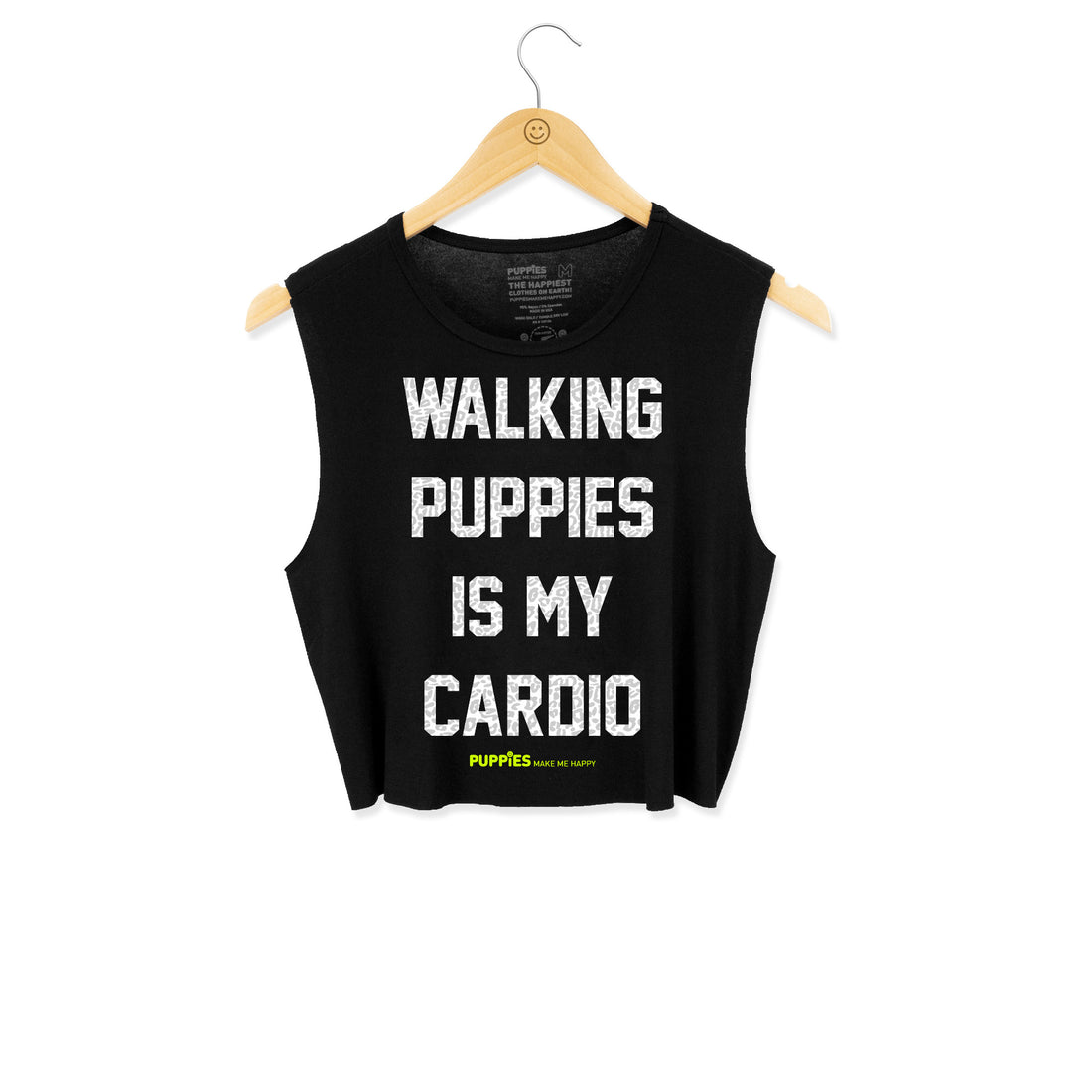 Walking Puppies is My Cardio Leopard Print | Crop Top