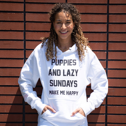 Puppies and Lazy Sundays Hearts | Pullover Hoodie