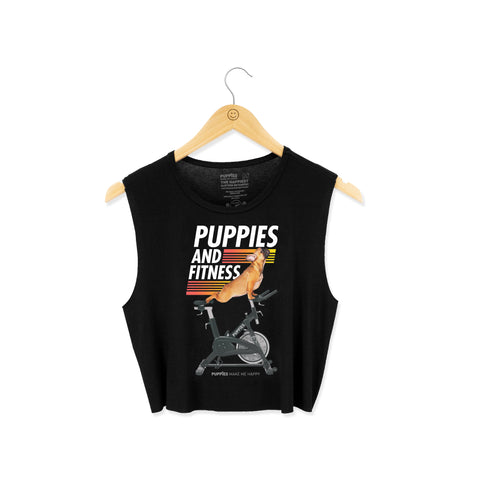 Puppies & Red Spin Bike | Crop Top