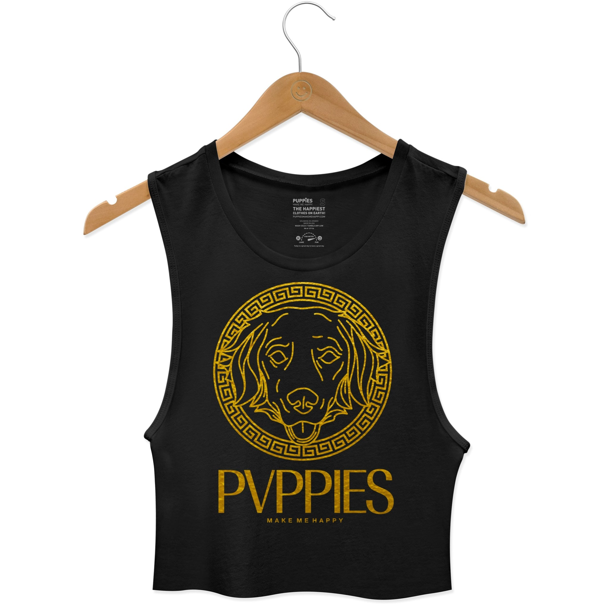 Verdoggie | Gold Foil Sleeveless Crop Tank
