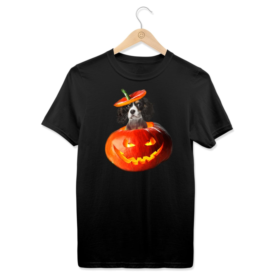 Your Dog Here | Custom Halloween Pumpkin Uni - Sex Crewneck Tee - Puppies Make Me Happy