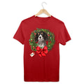 Custom Dog Photo Christmas Wreath T-Shirt | Personalized Elegant Best Holiday Gift - Puppies Make Me Happy