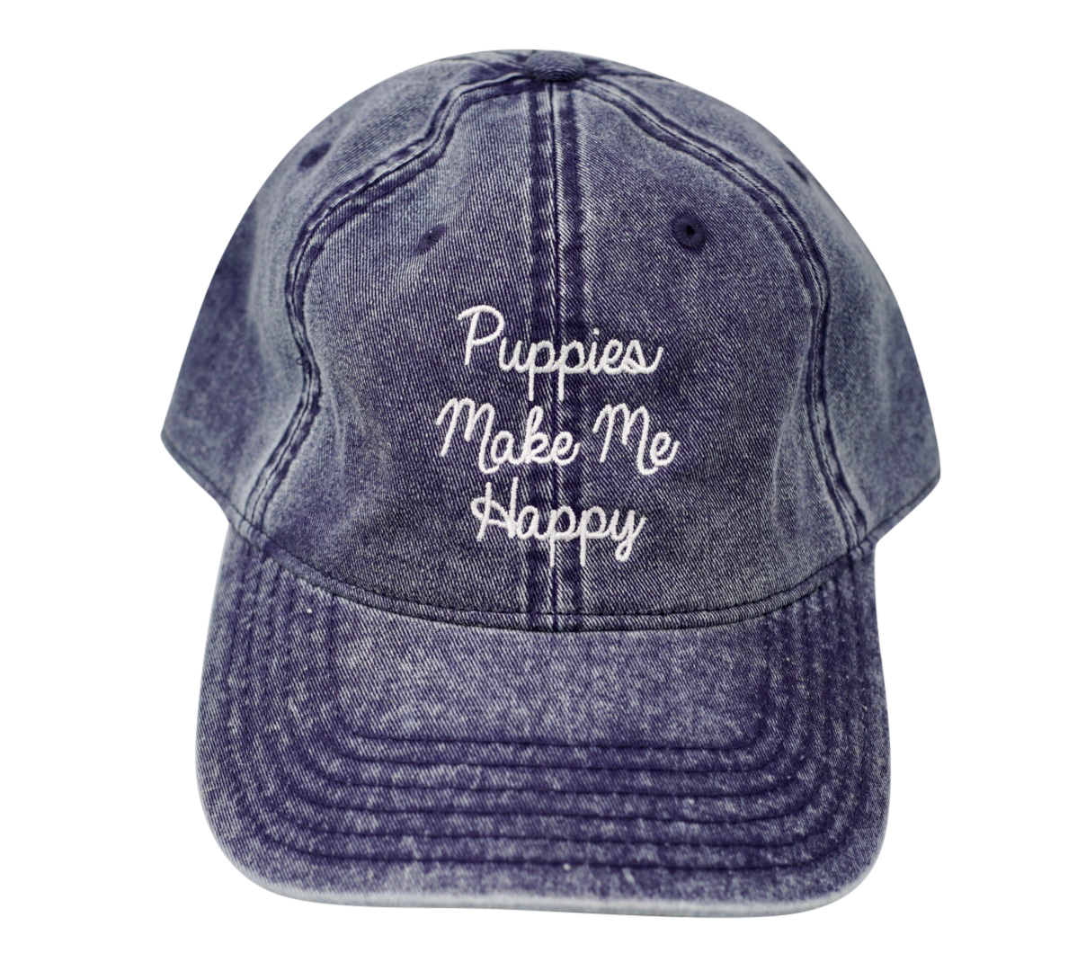 Love Letter | Distressed Strapback Hat - Puppies Make Me Happy