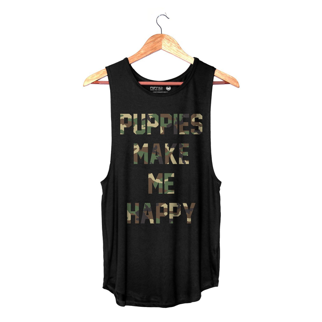 Camo Title | Sleeveless - Puppies Make Me Happy