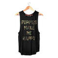Camo Title | Sleeveless - Puppies Make Me Happy
