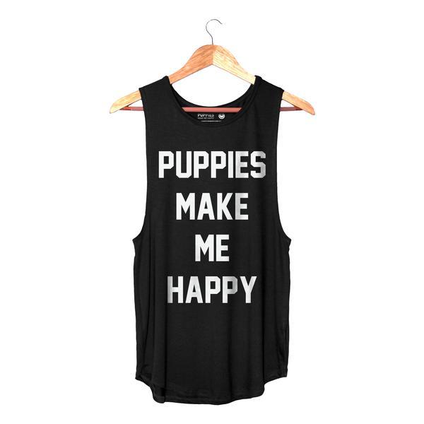 Puppies Make Me Happy | Women's Sleeveless Tank - Puppies Make Me Happy