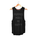 Title Black on Black Foil | Women's Sleeveless - Puppies Make Me Happy