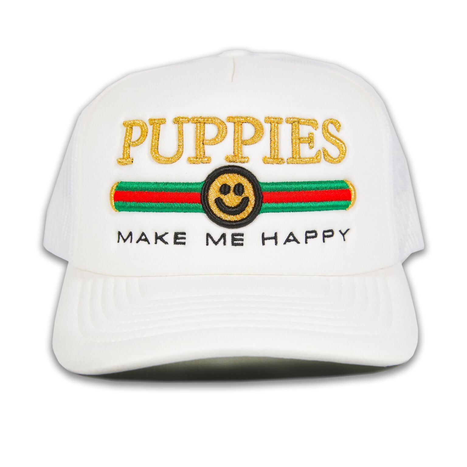 Pup Lux Metallic Gold Puff Embroidery | Trucker Cap - Puppies Make Me Happy