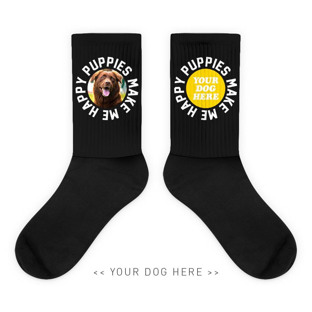 Your Dog Here - Smiley - Socks - Puppies Make Me Happy