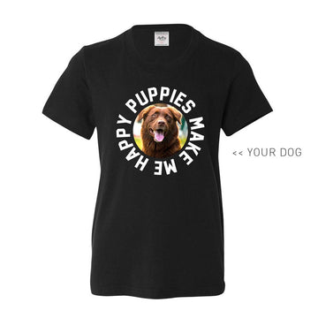 Your Dog Here - Smiley - Youth Tee - Puppies Make Me Happy