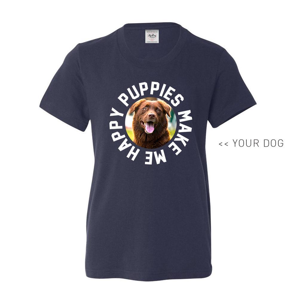 Your Dog Here - Smiley - Youth Tee - Puppies Make Me Happy