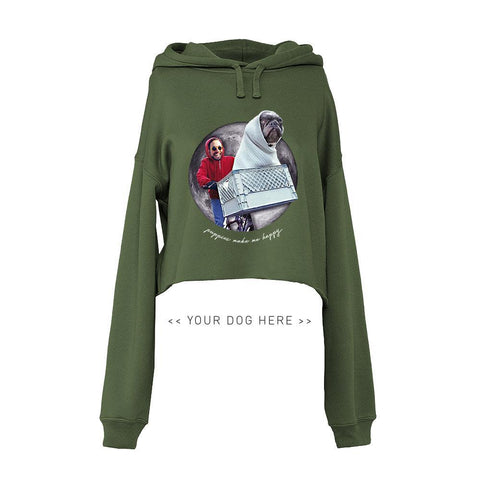 Your Dog Here - Phone Home - Crop Top Hoodie - Puppies Make Me Happy