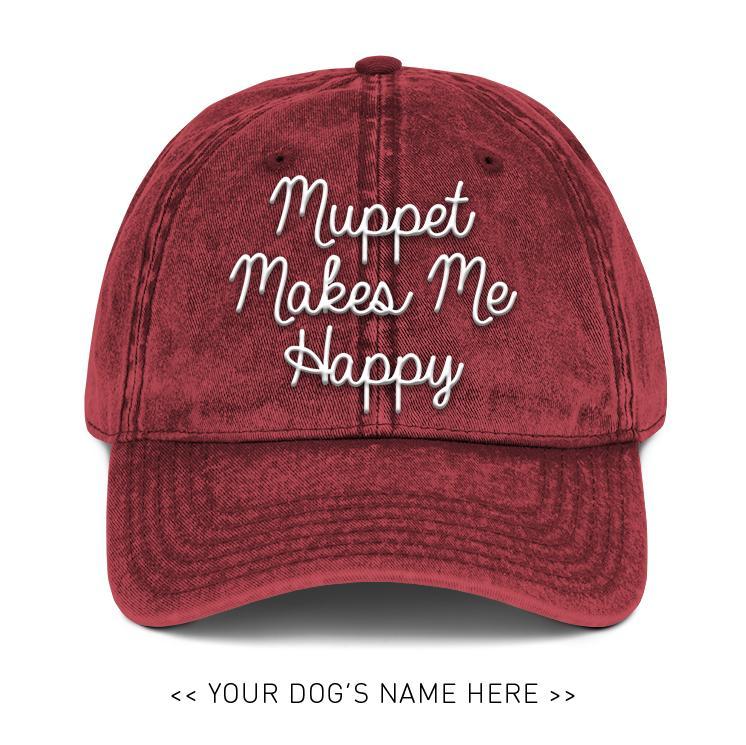 Your Dog Here - Love Letter - Vintage Dad Hat - Puppies Make Me Happy