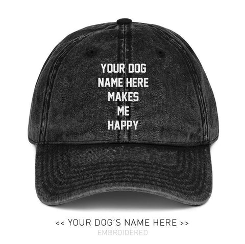 Your Dog Here - My Motto - Vintage Dad Hat - Puppies Make Me Happy