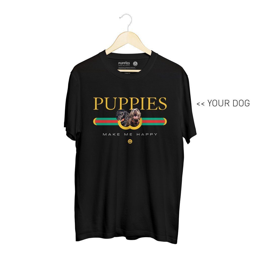 Your Dog Here - Pup Lux | Soft Cotton Uni-Sex Tee - Puppies Make Me Happy