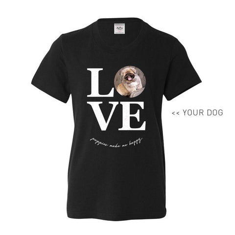 Your Dog Here - True Puppy Love - Youth Tee - Puppies Make Me Happy