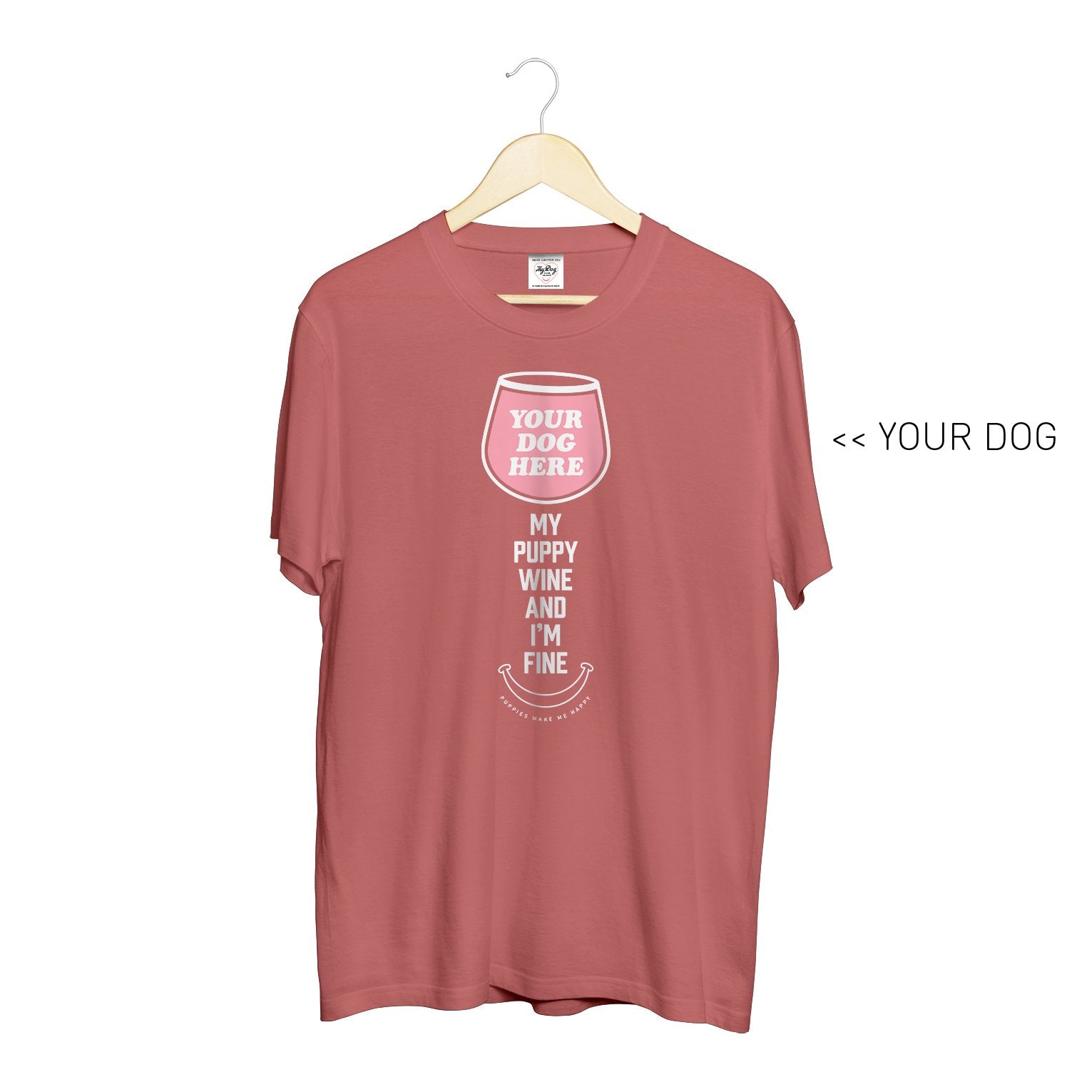 Your Dog Here - My Puppy, Wine and I'm Fine - Crewneck - Puppies Make Me Happy