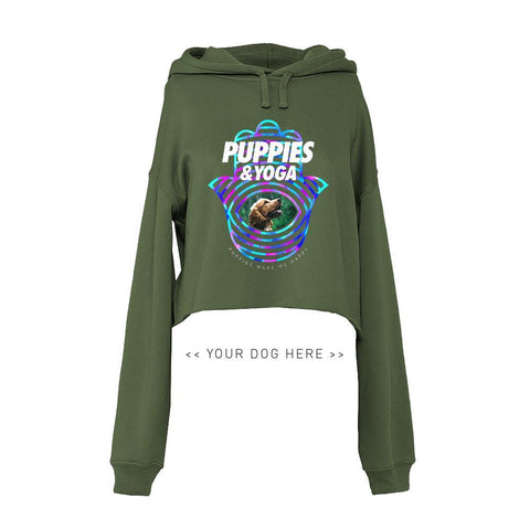 Your Dog Here - Your Dog and Yoga - Crop Top - Puppies Make Me Happy